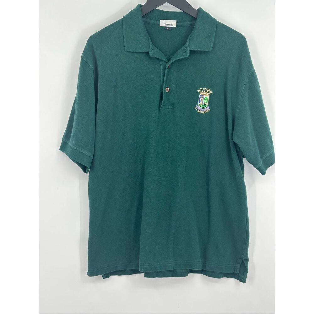 Harrod’s size L St Andrews Old Course golf polo 100% cotton
